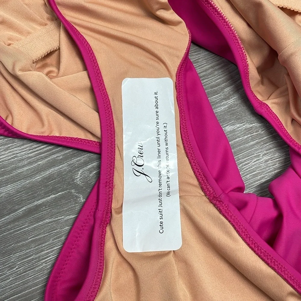 NWT J. Crew Heritage Scoopback One Piece Swimsuit Radiant Fuchsia 6
